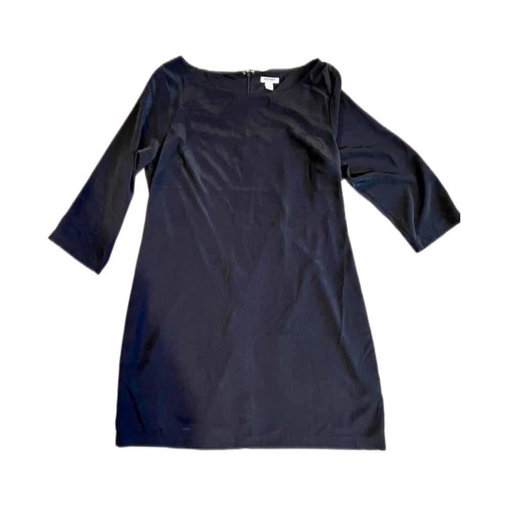Old Navy Black Midi Dress with 3/4 Sleeves